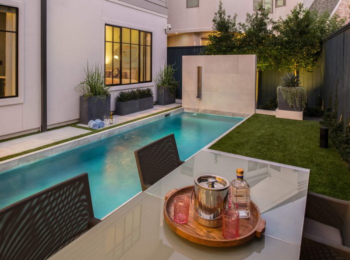 Afton Oaks Modern Swimming Pool and Landscape Design