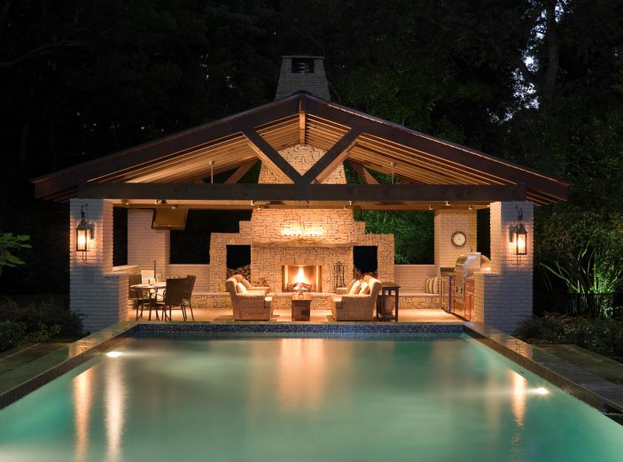 Pool House with Outdoor Kitchen